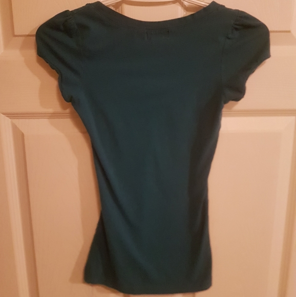 👚 Seductions Cyan Short Sleeve Top - Picture 2 of 7